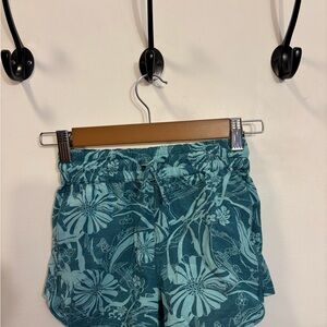 Athleta Teal Floral Athletic Shorts
